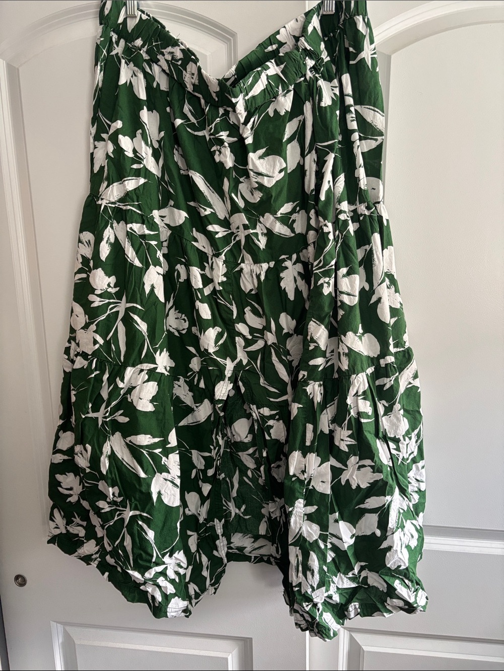 Lane Bryant Green Skirt with White Botanical Pattern